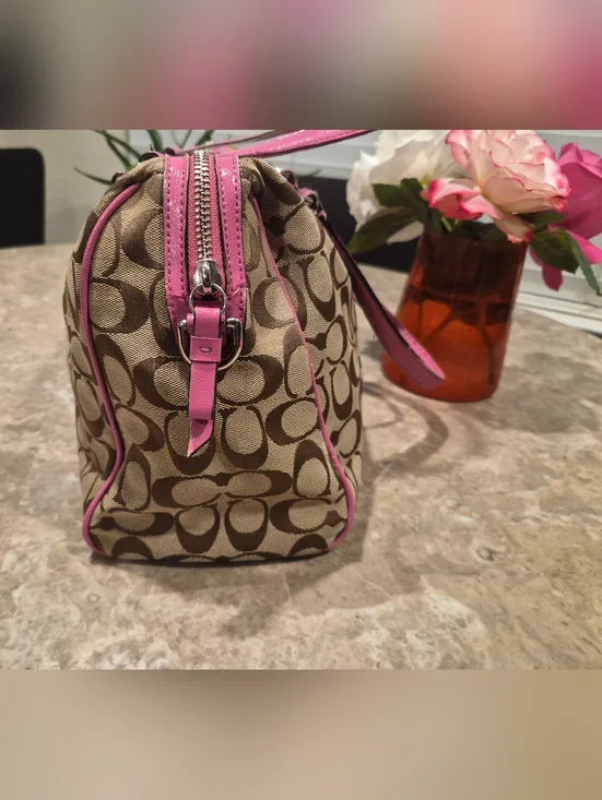 Coach Vintage Signature Stripe Nancy Satchel - Picture 2 of 12